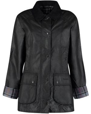 Barbour Chaqueta De Algodón Recubierto Con Cuello De Pana, Mujer, Talla - Negro