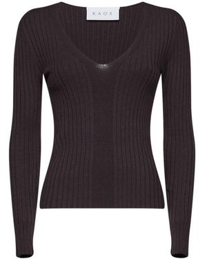 Kaos V-Neck Knitwear - Nero