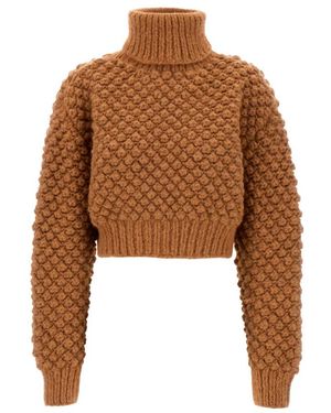 Dolce & Gabbana Alpaca Blend Turtleneck Sweater - Bruin