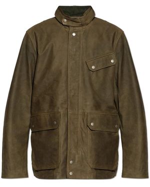 Rag & Bone Lederjacke Mit Taschen - Grün
