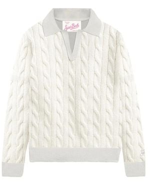 MC2 Saint Barth V-Neck Knitwear - Blanc