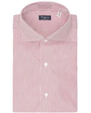 Finamore 1925 Overhemden ,Rood ,Katoen Milano Eduardo Shirt - Roze