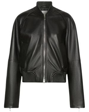 Max Mara Bomber Aus Nappaleder - Schwarz