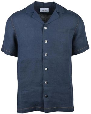Alpha Studio Short Sleeve Shirts - Blue