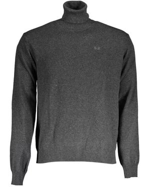 La Martina Eleganter rollkragenpullover mit gesticktem logo - Grau