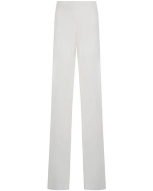 Alberta Ferretti Broeken ,Wit ,Linnen High-Waist Straight Broeken