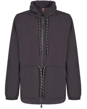Moncler Jassen ,Zwart ,Technische Stof. Met Capuchon - Blauw