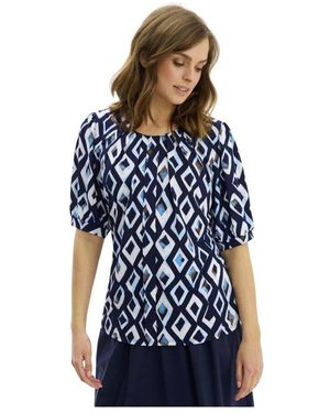 iN FRONT Marcia Bluse Mit 3/4 Ärmeln - Blau