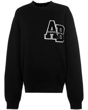 Anine Bing Chenille logo oversized sweatshirt - Nero