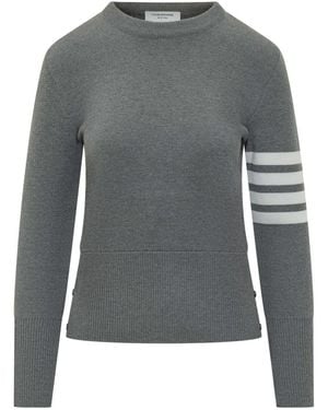 Thom Browne Truien & Vesten ,Grijs ,Round-Neck Truien
