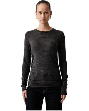 Pinko Truien & Vesten ,Grijs ,Wol Perle Longsleeve - Zwart