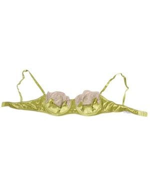 Dolce & Gabbana Limettengrüner Seiden Spitzen Balconette-Bh