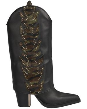 Alma En Pena. Cowboy & Biker Boots - Black
