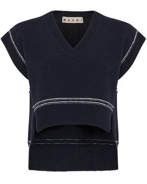 Marni V-Neck Knitwear - Azul