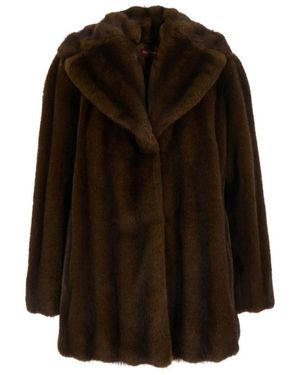Max Mara Nepbont & Shearling Jas - Zwart