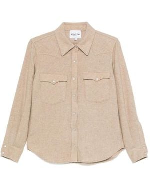 Kujten Overhemden ,Bruin ,Kasjmier Lumber Plain Shirt - Naturel