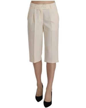Silvian Heach Cropped Trousers - Natural