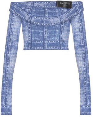 Balmain Long Sleeve Tops - Blu