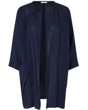 Masai Offene Jacke Mit 3/4 Ärmeln - Blau