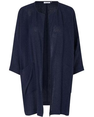 Masai Truien & Vesten ,Blauw Open Jas Met 3/4 Mouwen
