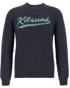 Maison Kitsuné Round-Neck Knitwear - Blue
