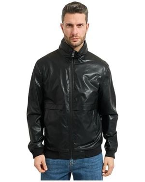 Guess Jassen ,Zwart ,Polyester Faux Leather Bomber Jacket