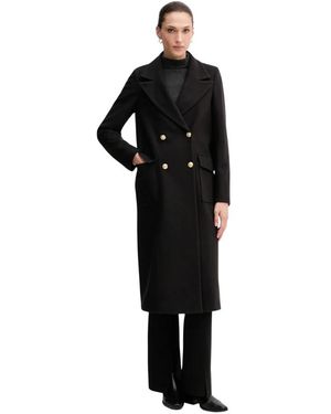GAUDI Jassen ,Zwart ,Wol Double-Breasted Coat