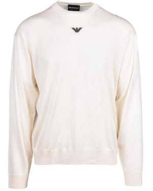 Emporio Armani Round-Neck Knitwear - White