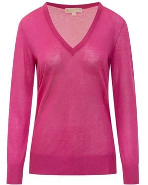 Michael Kors V-Neck Knitwear - Rosa