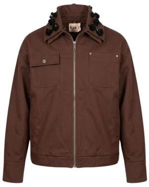 Plan C Baumwoll-Nylon-Jacke - Braun