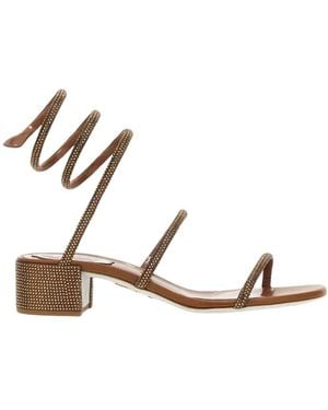 Rene Caovilla Kristal Lage Hak Sandalen - Wit