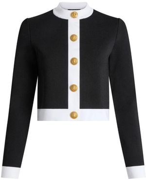 Balmain Truien & Vesten ,Zwart ,Gebreid Vest Met Knopen