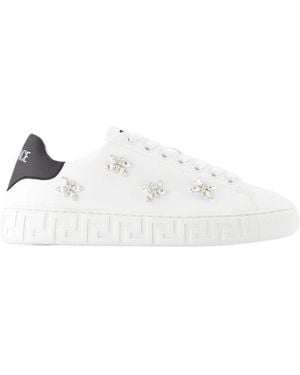 Versace Crystal Greca Trainers - White
