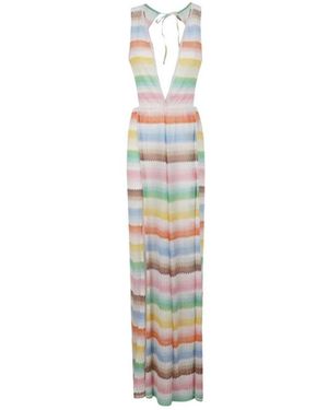 Missoni Jumpsuits & Playsuits ,Veelkleurig ,Lange Jumpsuit Van Viscose En Mesh Blend - Meerkleurig