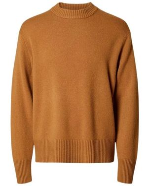 SELECTED Rundhals-Strickpullover - Braun