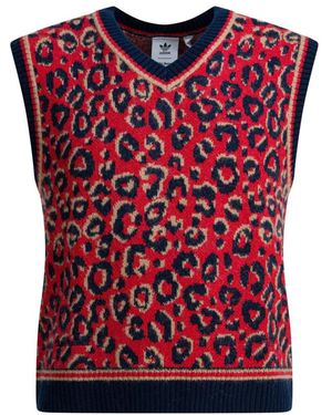 adidas Fitness ,Veelkleurig ,Wol Kd 0335 Gebreid Vest - Rood