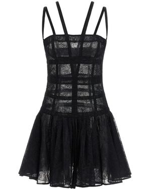 Giovanni bedin Kleedjes ,Zwart ,Organza Chantilly Kanten Bustier Mini Jurk