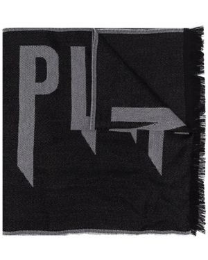 Philipp Plein Wool Logo Scarf - Schwarz