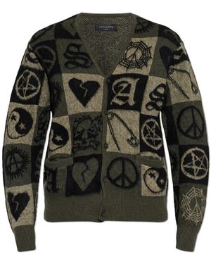 AllSaints Truien & Vesten ,Groen ,Wol Travis Cardigan