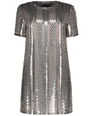 Alberta Ferretti Sequin Mini-Dress - Gray