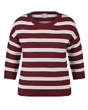 Rabe Gestreifte Strickware Mit Rundhalsausschnitt - Rot