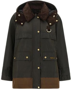 Barbour Jassen ,Groen ,Katoen Wrenwood Jacket - Zwart