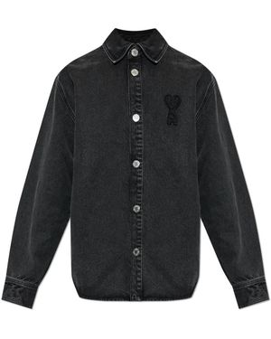 Ami Paris Denim Jackets - Blue