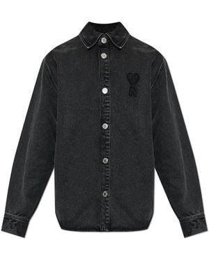 Ami Paris Denim Jackets - Blue