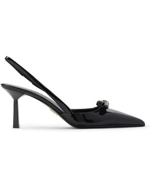 Prada Calf Leather Court Shoes - Black