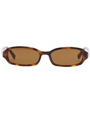 Saint Laurent Accessoires ,Bruin ,Leer Sl 872 Erin Zonnebril - Naturel