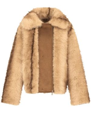 Urbancode Faux Fur Shearling Jacke - Natur
