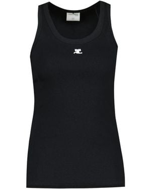 Courreges 90's Rib T-Shirt - Zwart