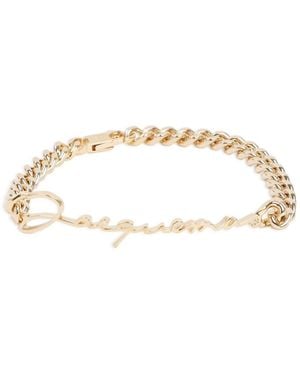 Jacquemus Bracciale metallico dorato catena logo - Metallizzato