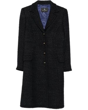 Etro Single-Breasted Coats - Black